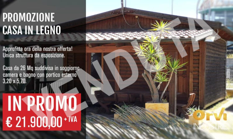 Casa in legno lamellare da Mq 26. Approfitta ora della promo del mese